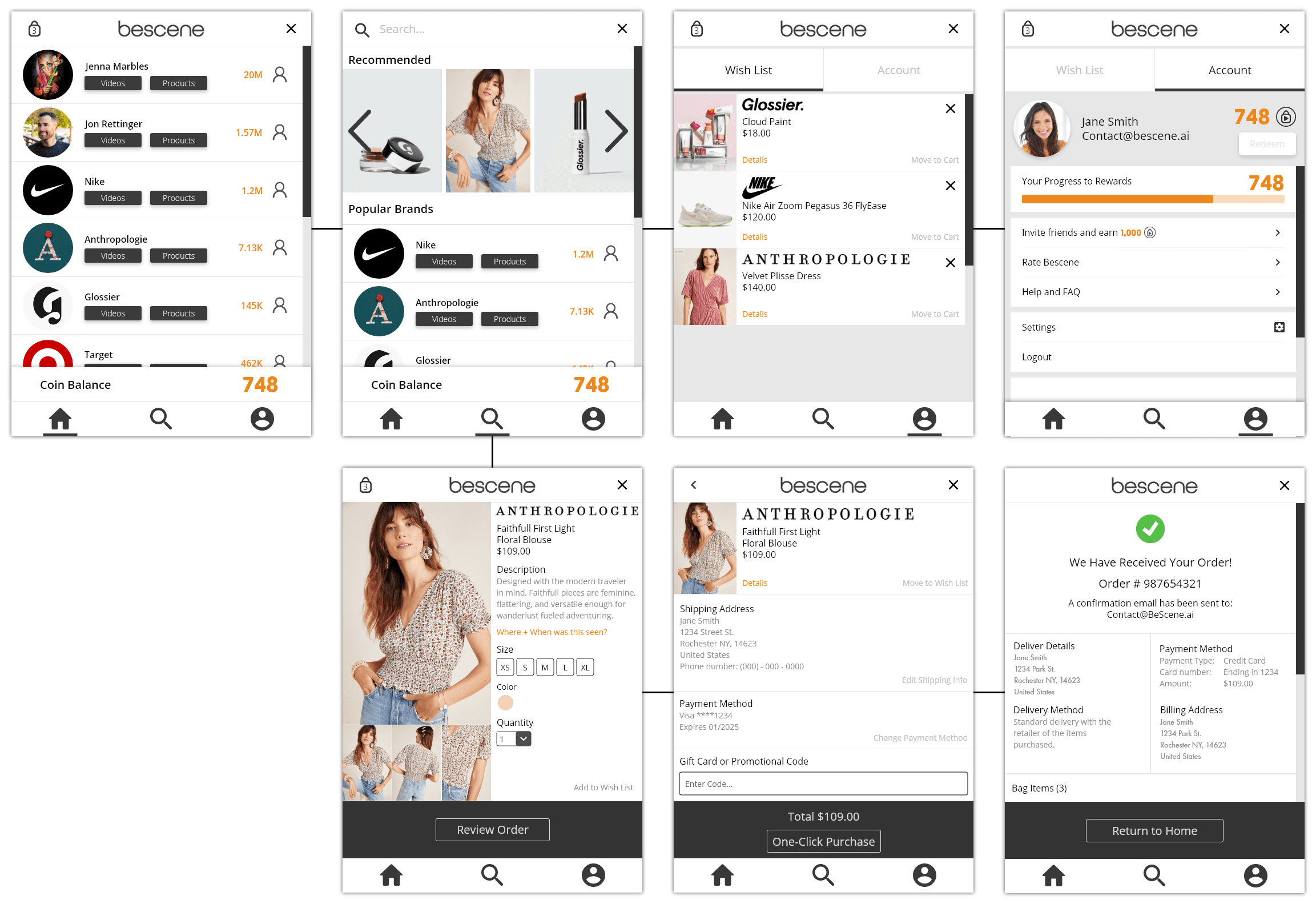 BeScene View early iteration