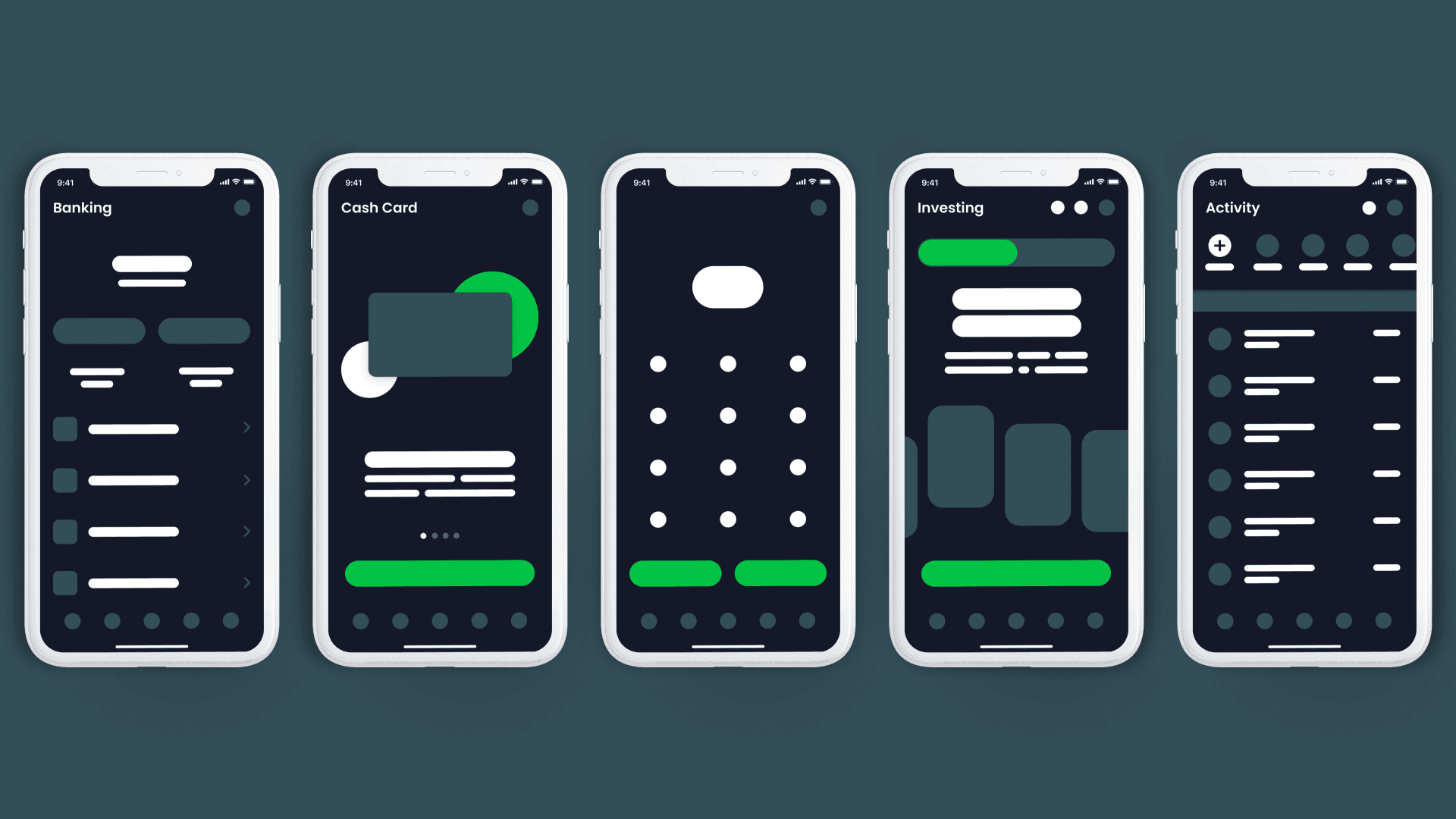 Cash App low-fidelity mockups