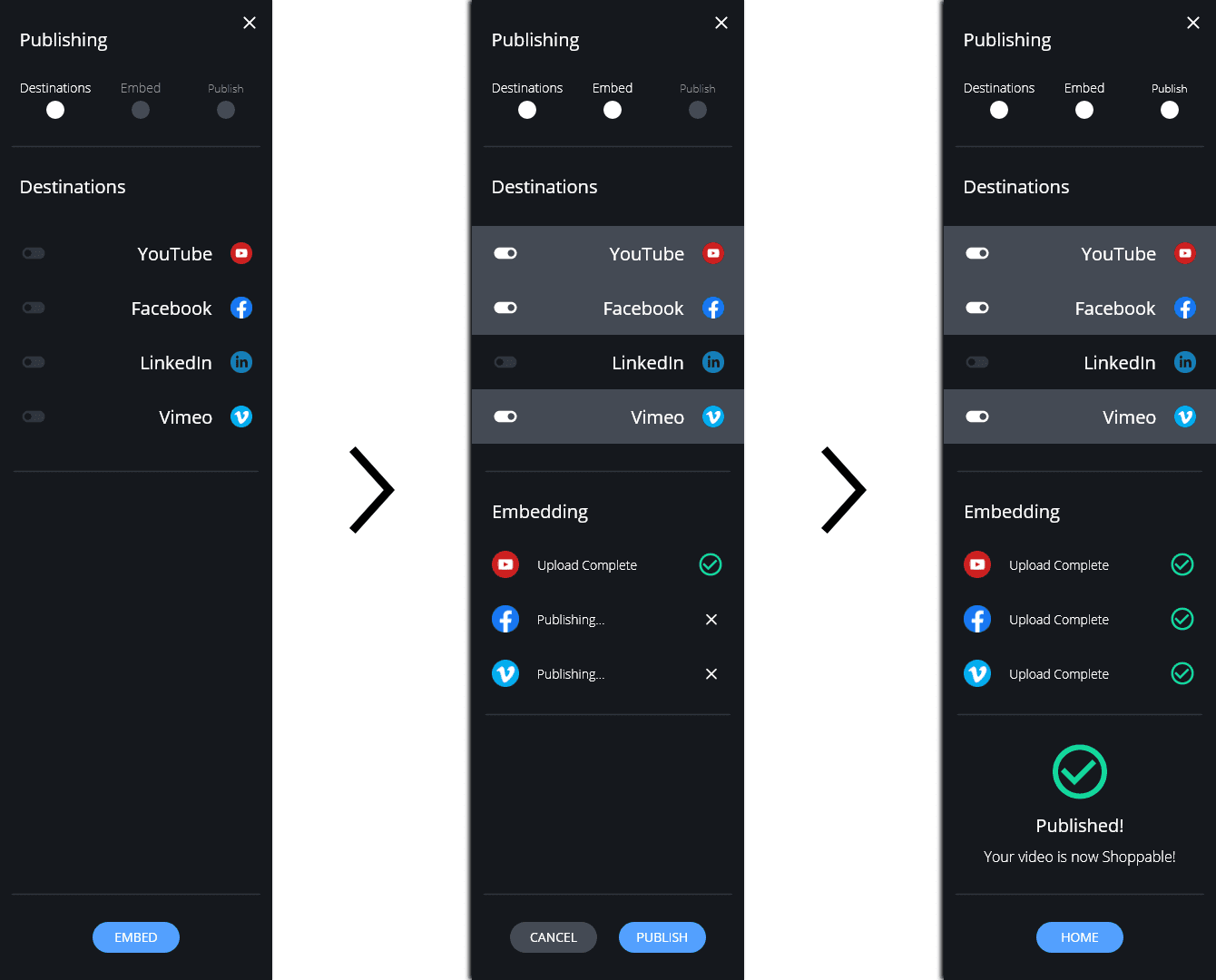 BeScene Studio publishing shoppable video