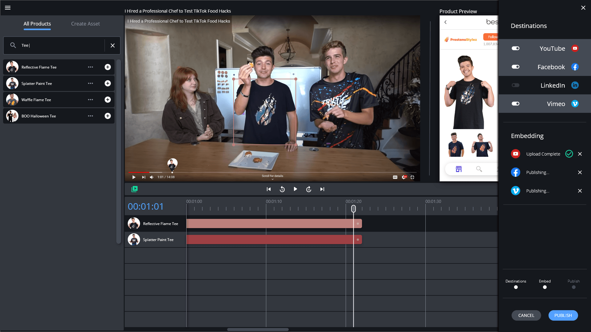 BeScene Studio video project publishing