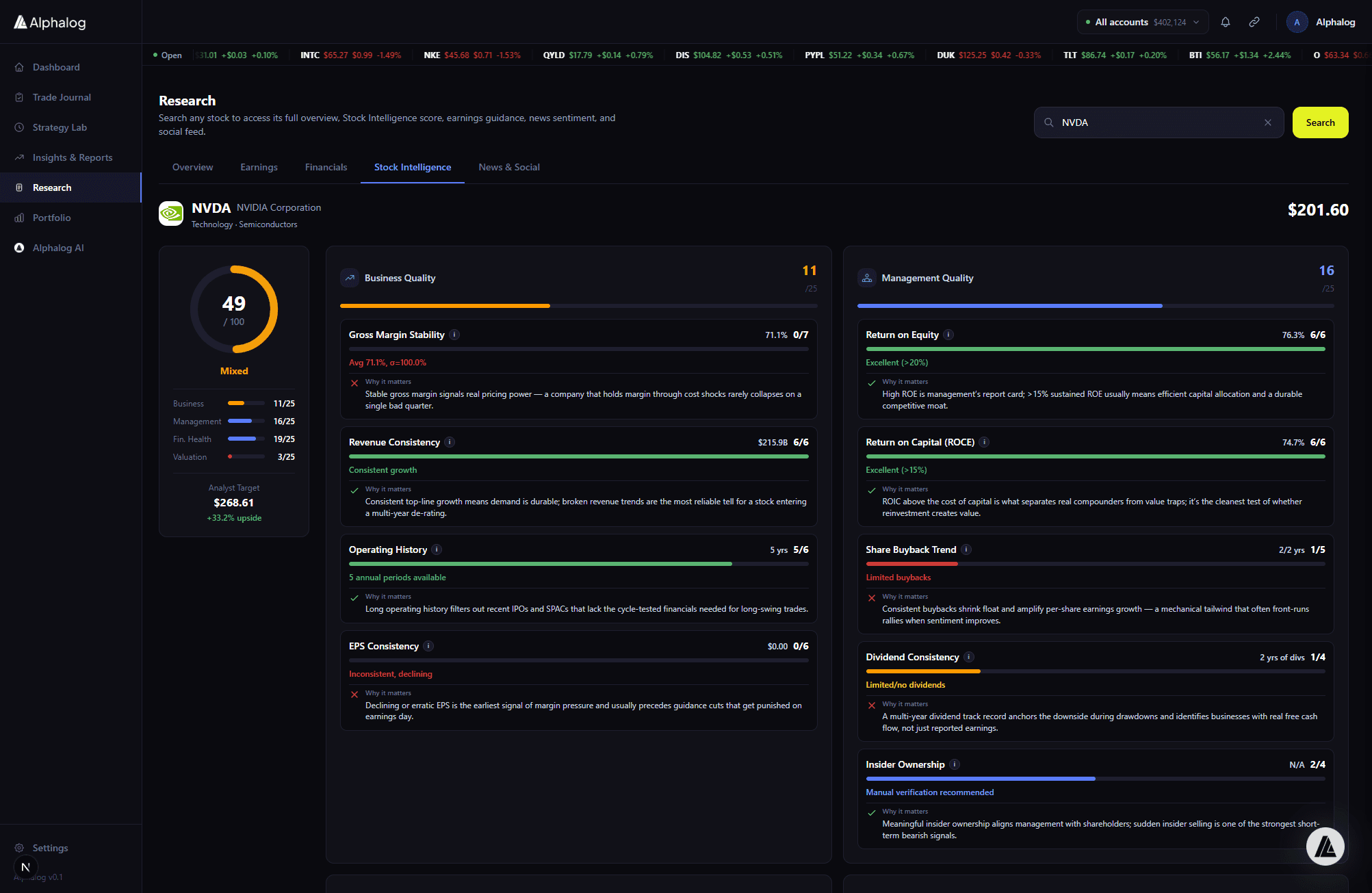 AlphaLog Research Suite